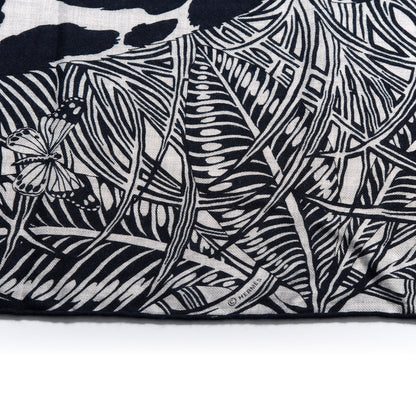 Hermes Cashmere Silk Jaguar Quetzal Shawl 140 Gris Chine Bleu Black Gris 6 of 7