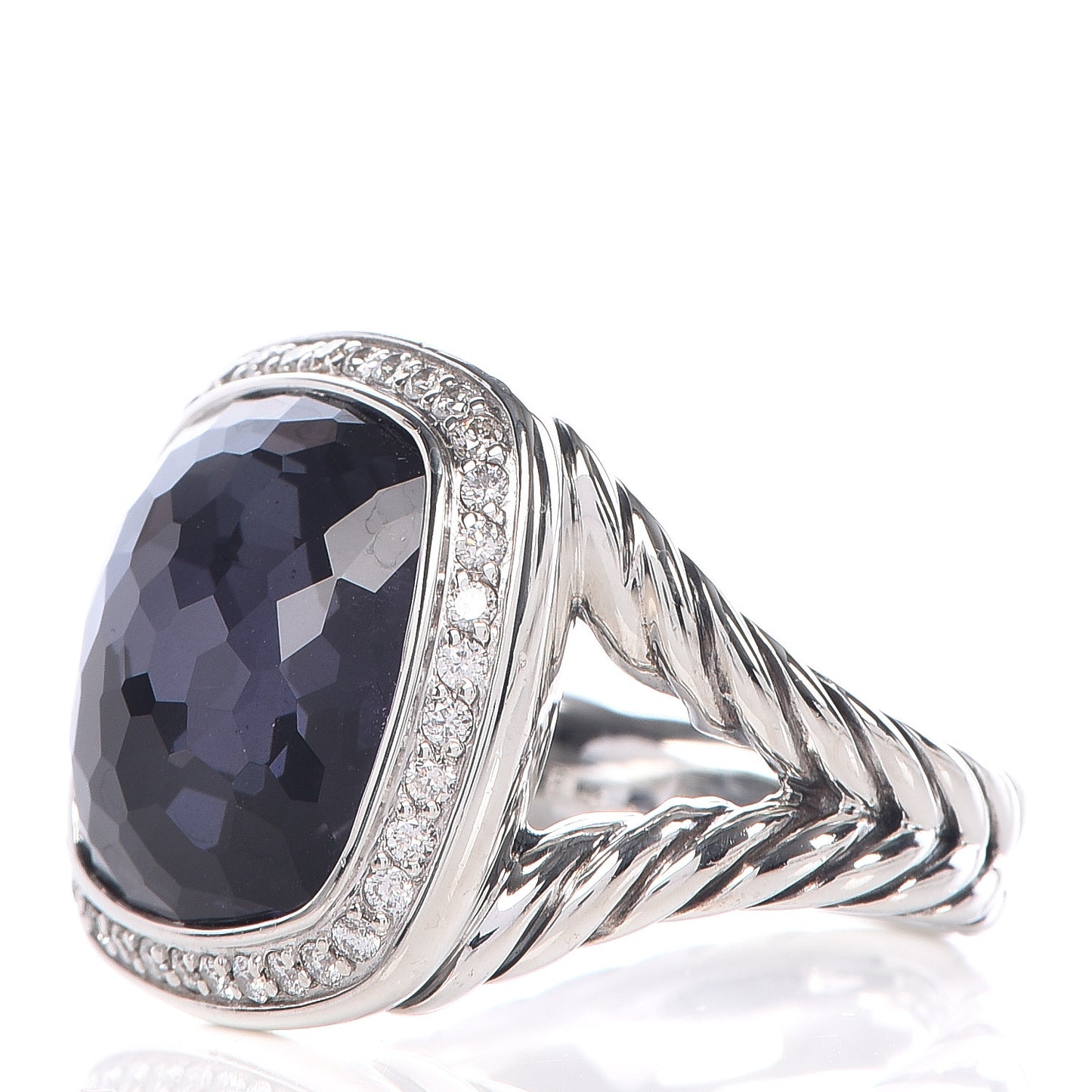 Sterling Silver Diamond Black Orchid 14mm Albion Ring 49 5