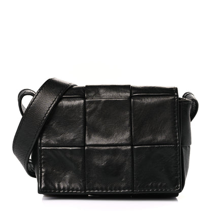 Bottega Veneta Paper Calfskin Maxi Intreccio Extra Mini Cassette Crossbody Bag Black 1 of 8