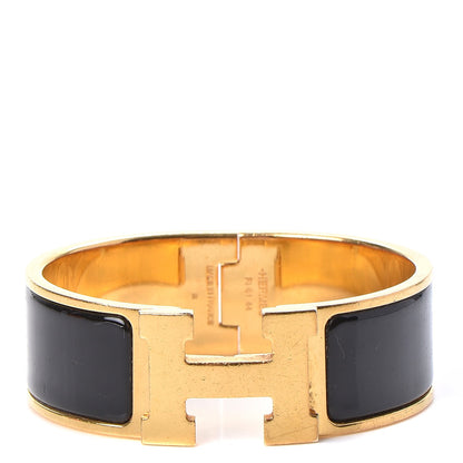 Hermes Enamel Wide Clic Clac H Bracelet PM Black 1 of 5