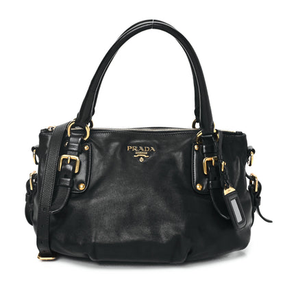 Prada Soft Calf Shopping Satchel Black 1 of 11