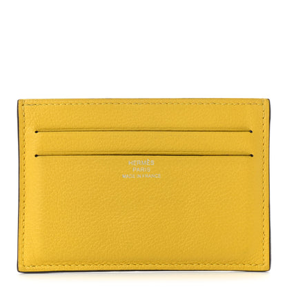 Hermes Evercolor Citizen Twill Card Case Jaune De Naples 1 of 7