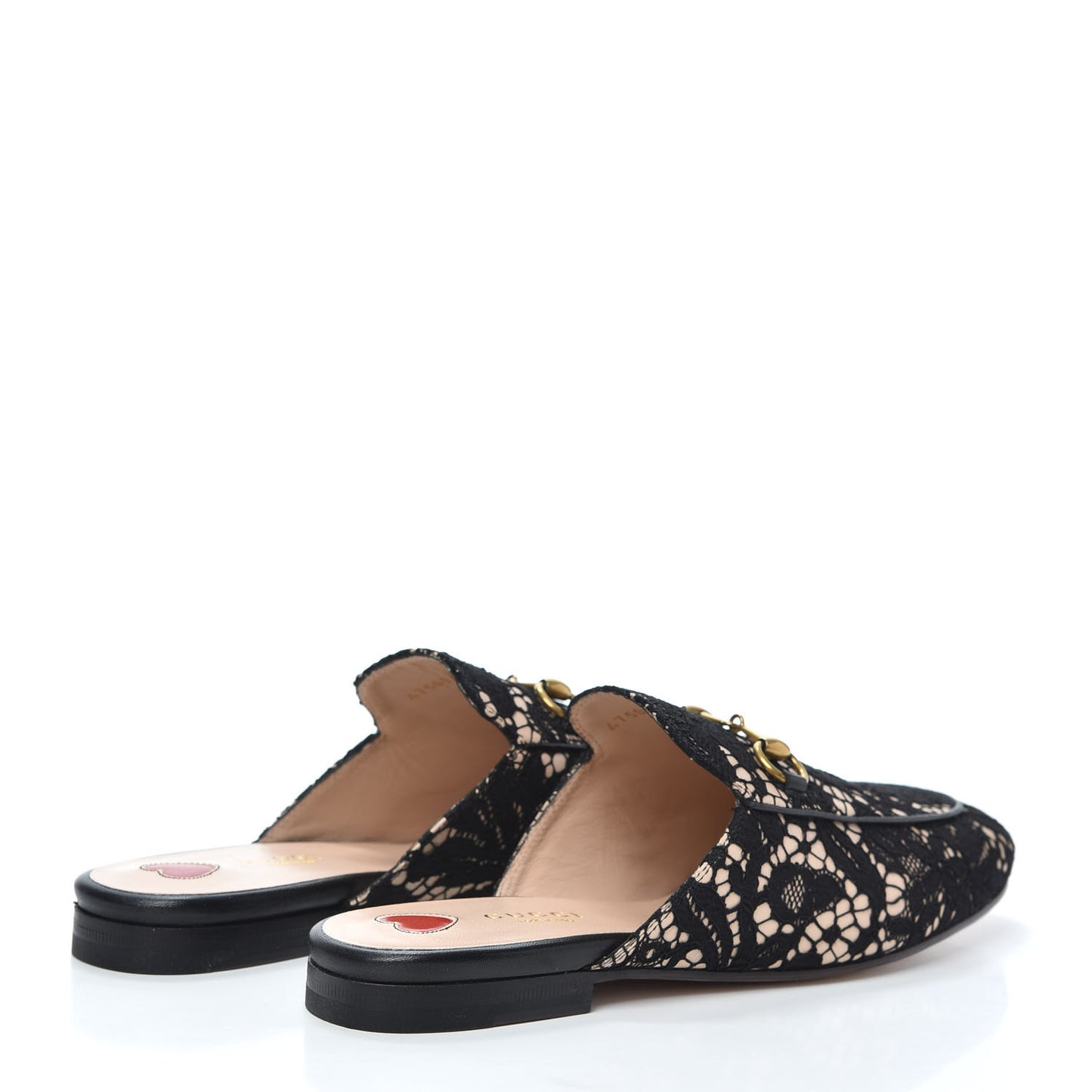Lace Malaga Kid Womens Princetown Slippers 37 Black Skin Rose