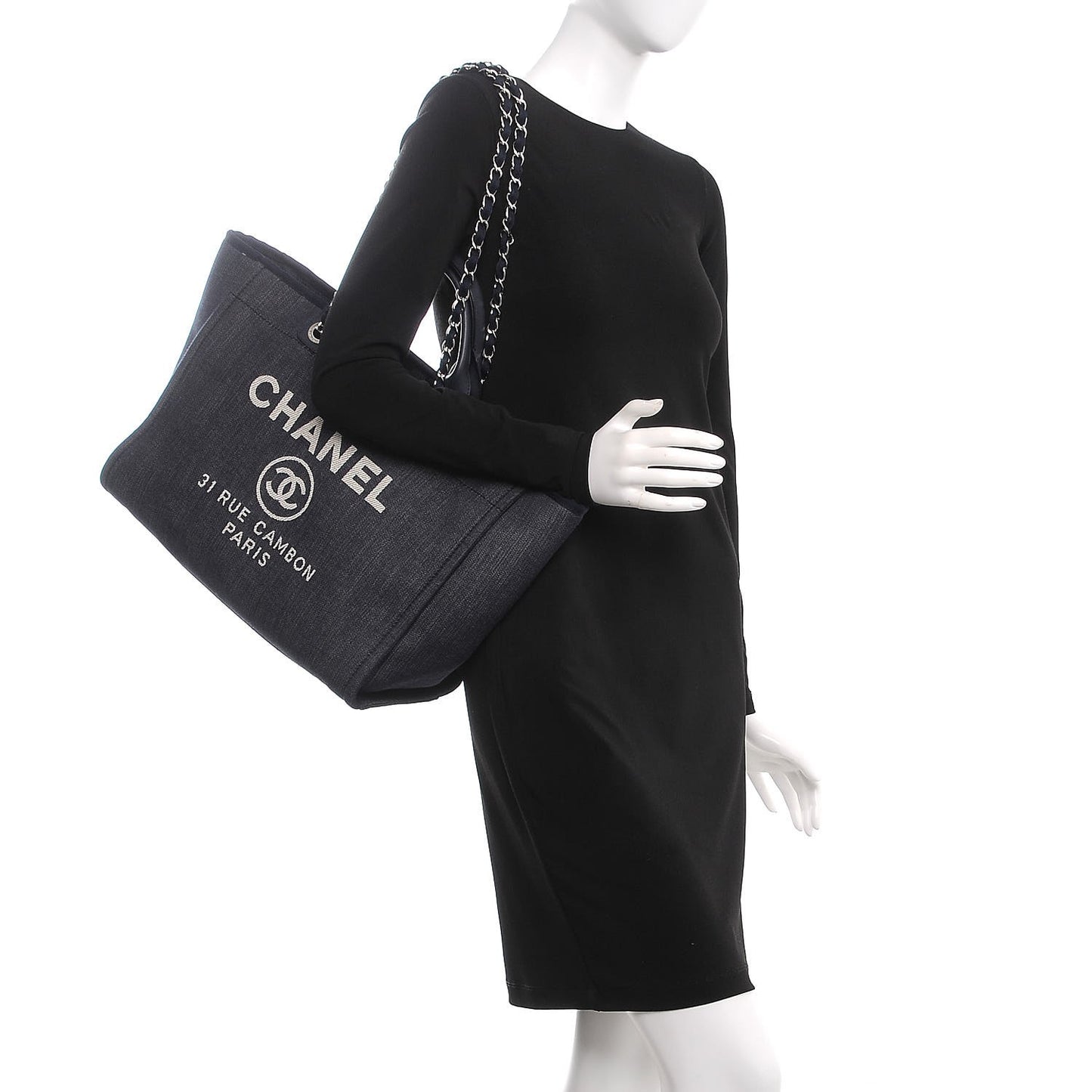 Denim Large Deauville Tote Dark Blue
