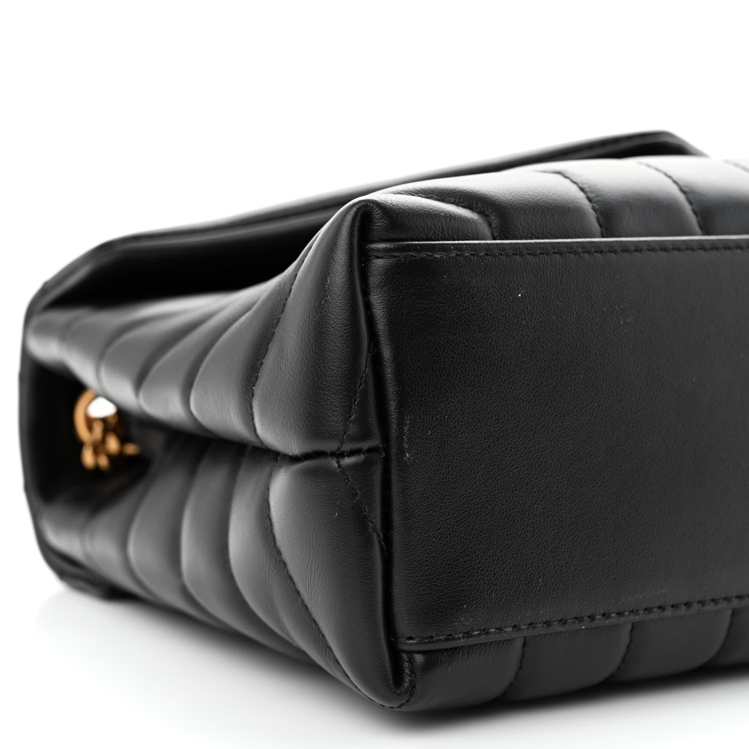 Saint Laurent Calfskin Y Quilted Monogram Small Loulou Chain Satchel Black 9 of 10
