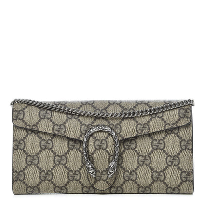Gucci GG Supreme Monogram Dionysus Chain Clutch Wallet Beige Taupe 1 of 8