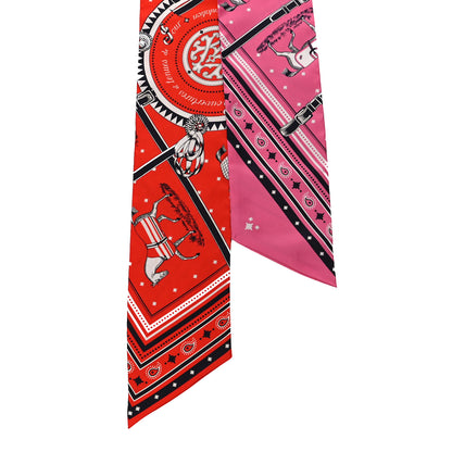 Hermes Silk Couvertures et Tenues de Jour Bandana Maxi Twilly Slim Rose Vif Rouge Vermillon 2 of 3
