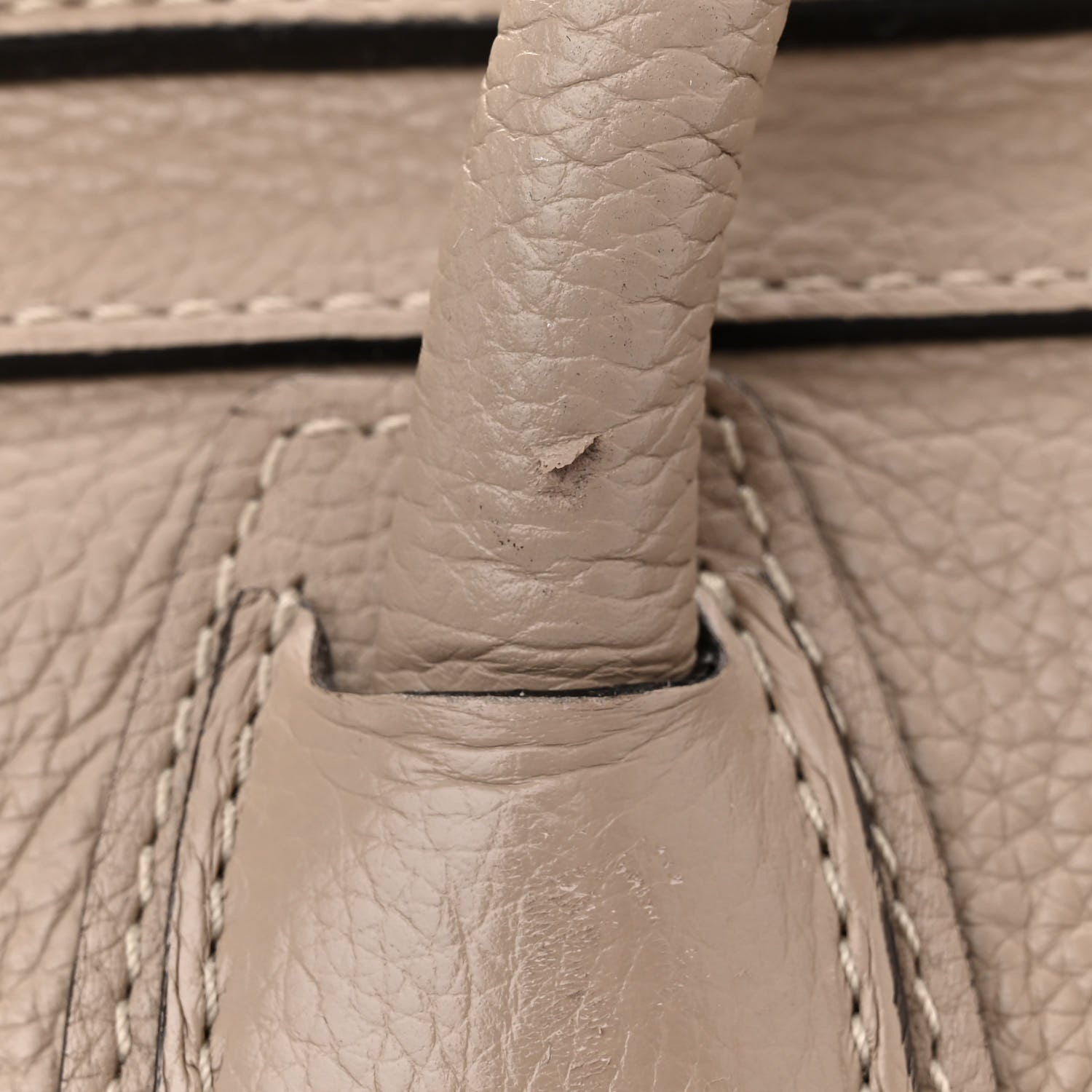 Celine Drummed Calfskin Mini Luggage Dune 14 of 15