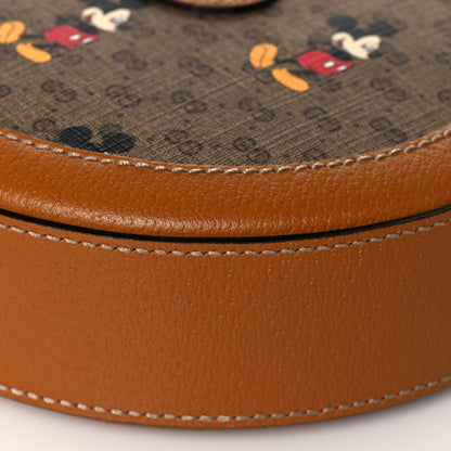 Gucci X DISNEY Mini Vintage GG Supreme Monogram Mickey Mouse Round Shoulder Bag Beige Vintage Sun Oil 6 of 14