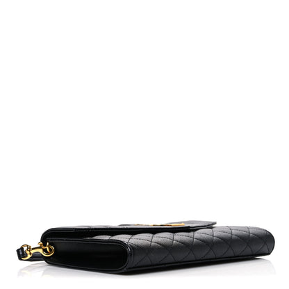 Saint Laurent Grain De Poudre Textured Mixed Matelasse Triquilt Monogram Clutch Black 4 of 8