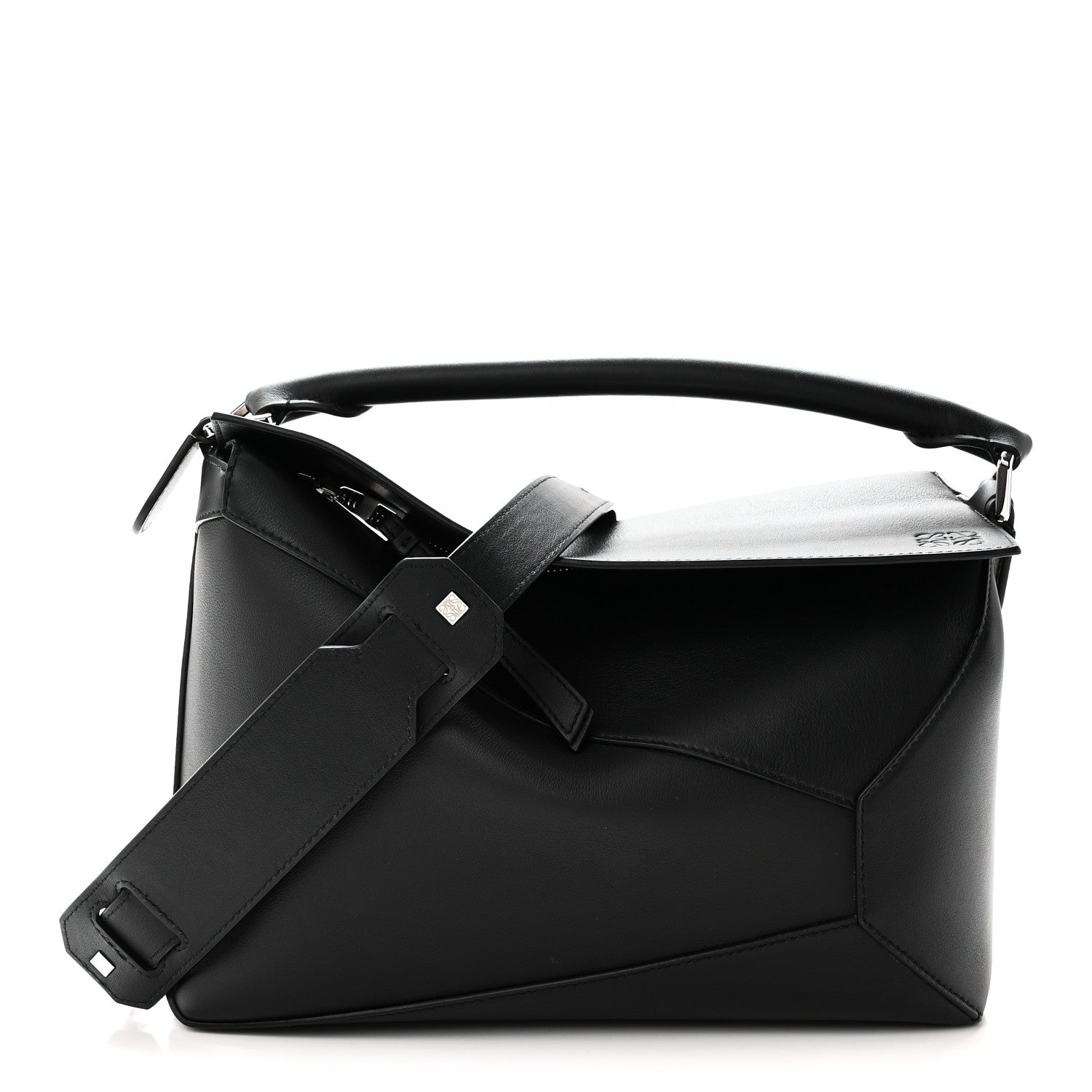 Loewe Calfskin Medium Puzzle Edge Bag Black 1 of 9