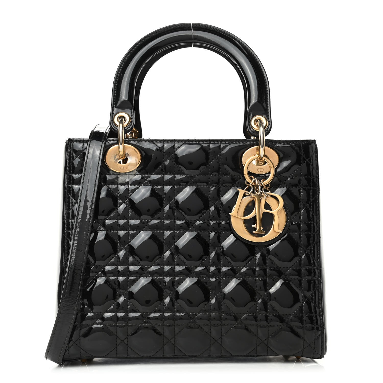 Christian Dior Patent Cannage Medium Lady Dior Black 1 of 5