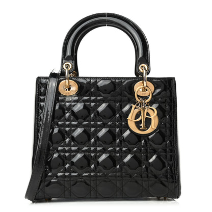 Christian Dior Patent Cannage Medium Lady Dior Black 1 of 5