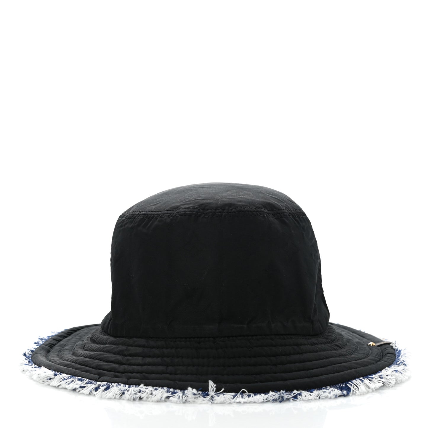 Monogram Denim Fringe Bob Bucket Hat M Blue