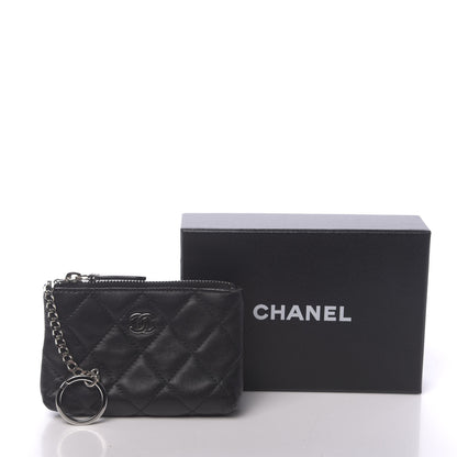 Chanel Lambskin Quilted Key Holder Case Black 10 of 10