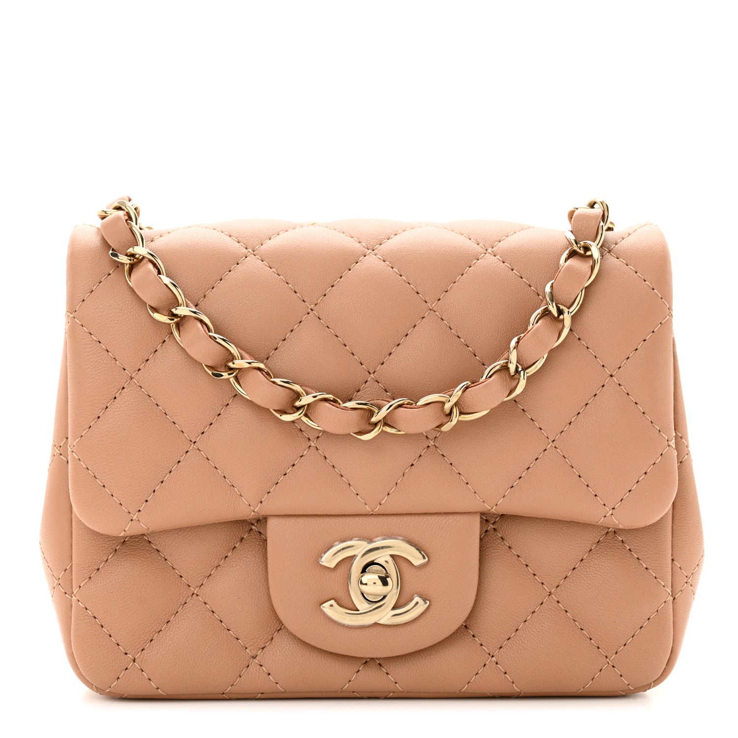 Chanel Lambskin Quilted Mini Square Flap Beige 1 of 11