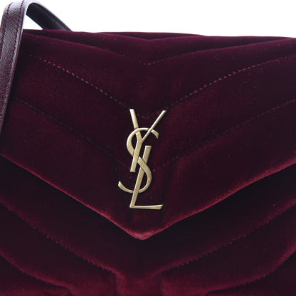 Saint Laurent Velvet Y Quilted Monogram Toy Loulou Crossbody Bag French Burgundy 11 of 11