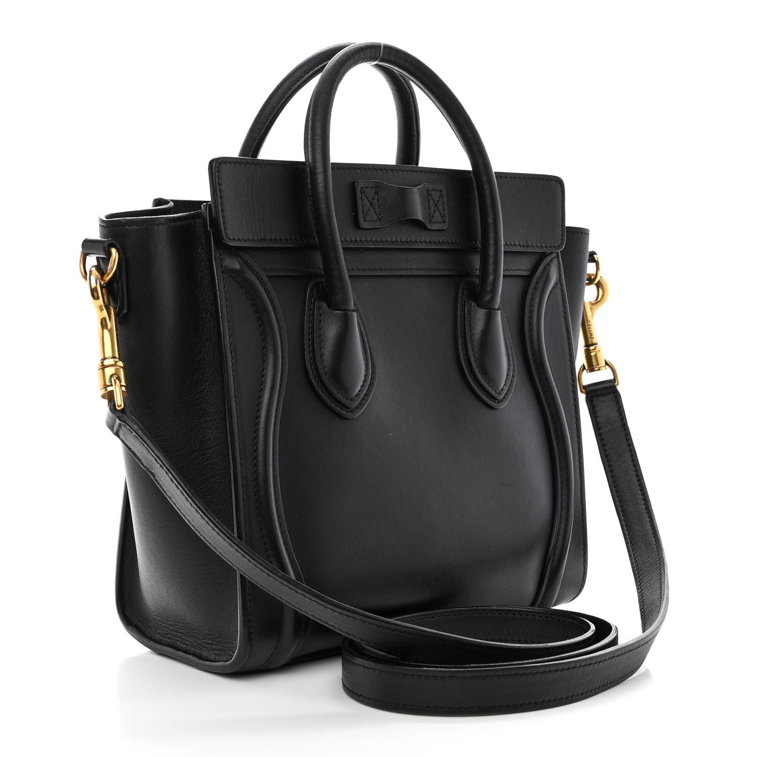 Celine Smooth Calfskin Nano Luggage Black 3 of 10