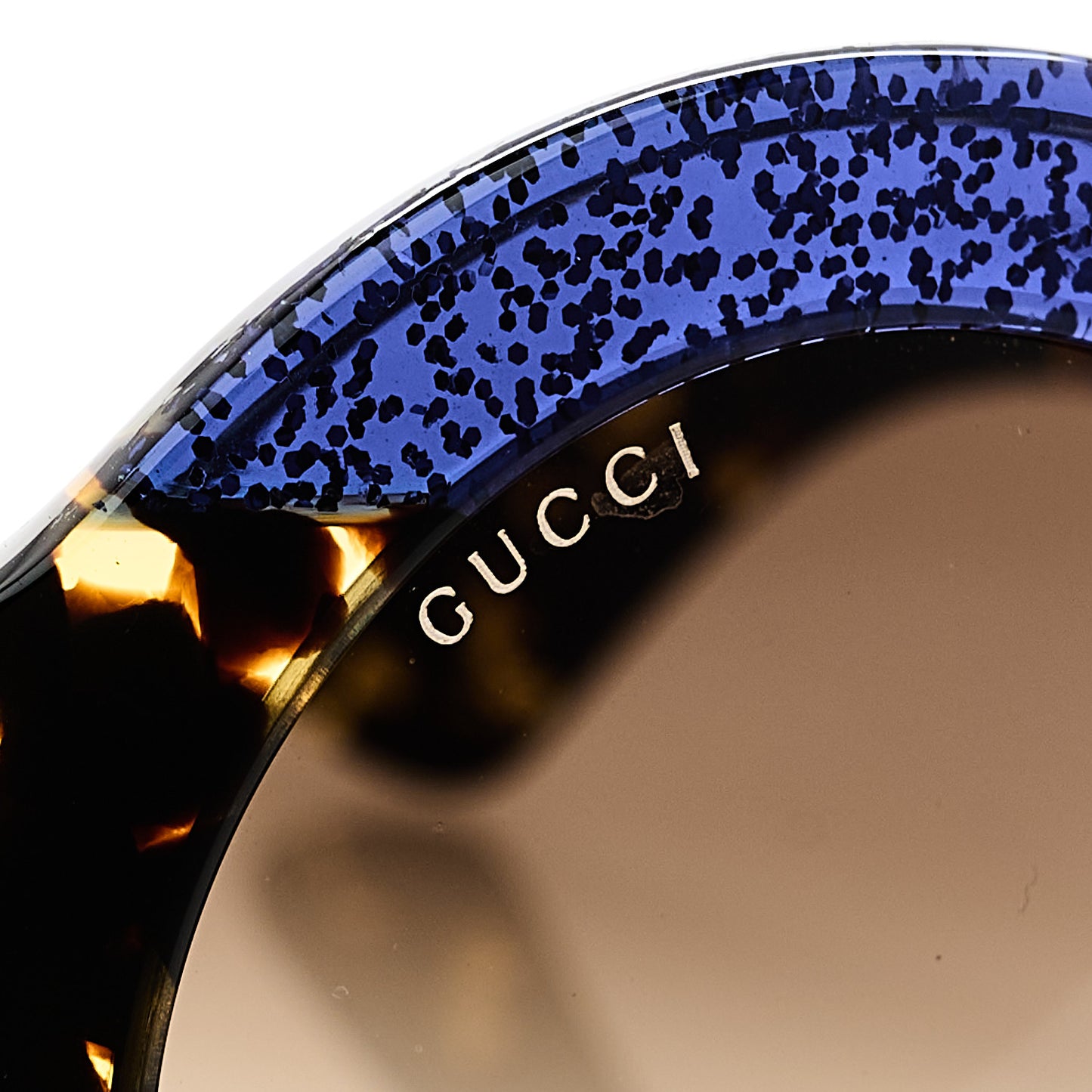 Acetate Round GG0084S Sunglasses Glitter Blue Multi
