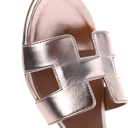 Hermes Metallic Nappa Oasis Sandals 36.5 Rose Dore 10 of 15