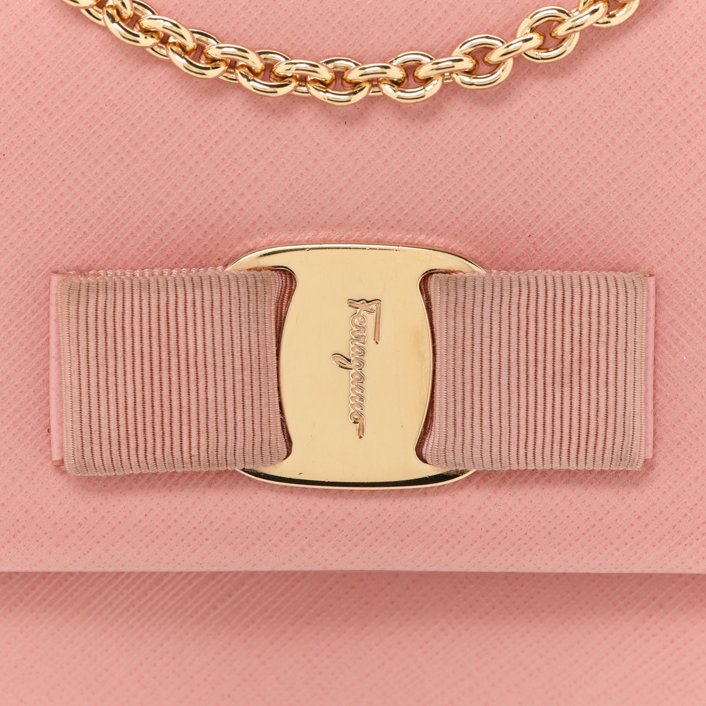 Hammered Calfskin Mini Vara Bow Crossbody Bag Pink