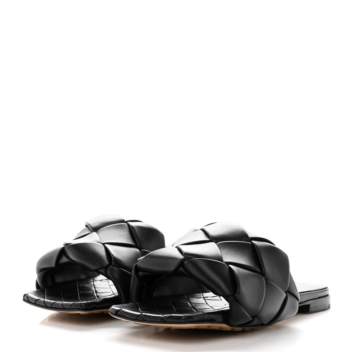 Bottega Veneta Nappa Maxi Intrecciato Lido Flat Sandals 35 Black 3 of 15