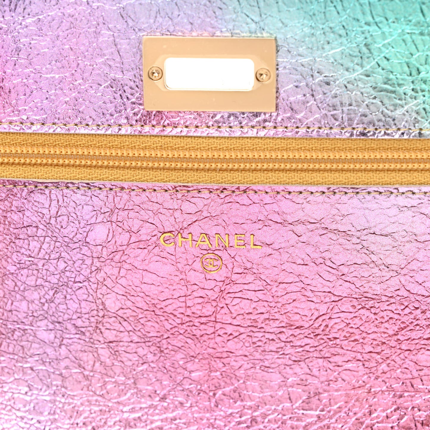 Metallic Goatskin Quilted 2.55 Reissue Wallet on Chain WOC Multicolor