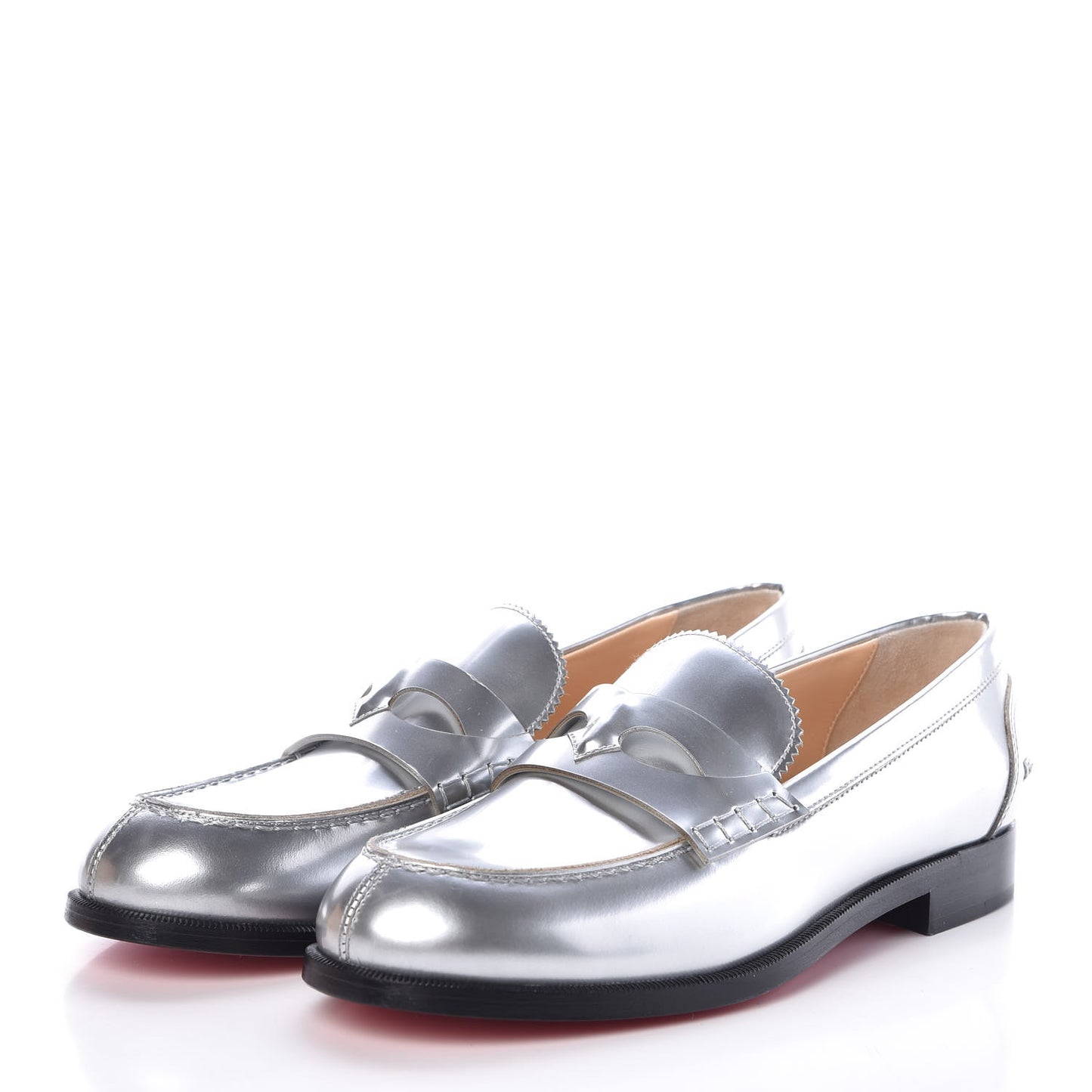 Mirror Patent Montezumo Donna Flat Loafers 36 Silver