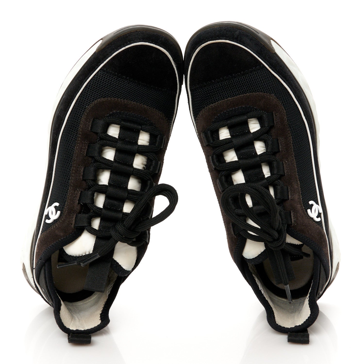 Chanel Velvet Calfskin CC Sneakers 37 Black 2 of 9