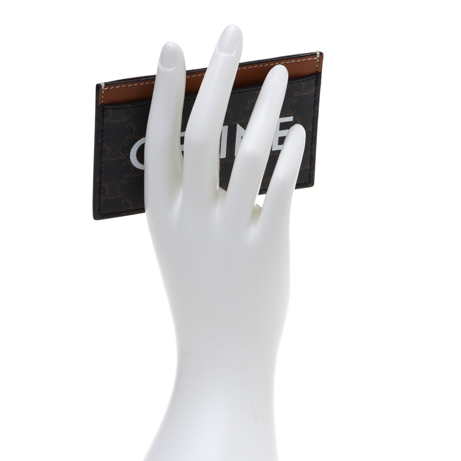 Celine Triomphe Canvas Card Holder Tan 2 of 6