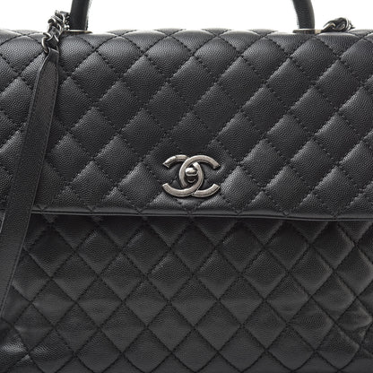 Chanel Caviar Quilted Large Coco Handle Flap Black 8 of 11
