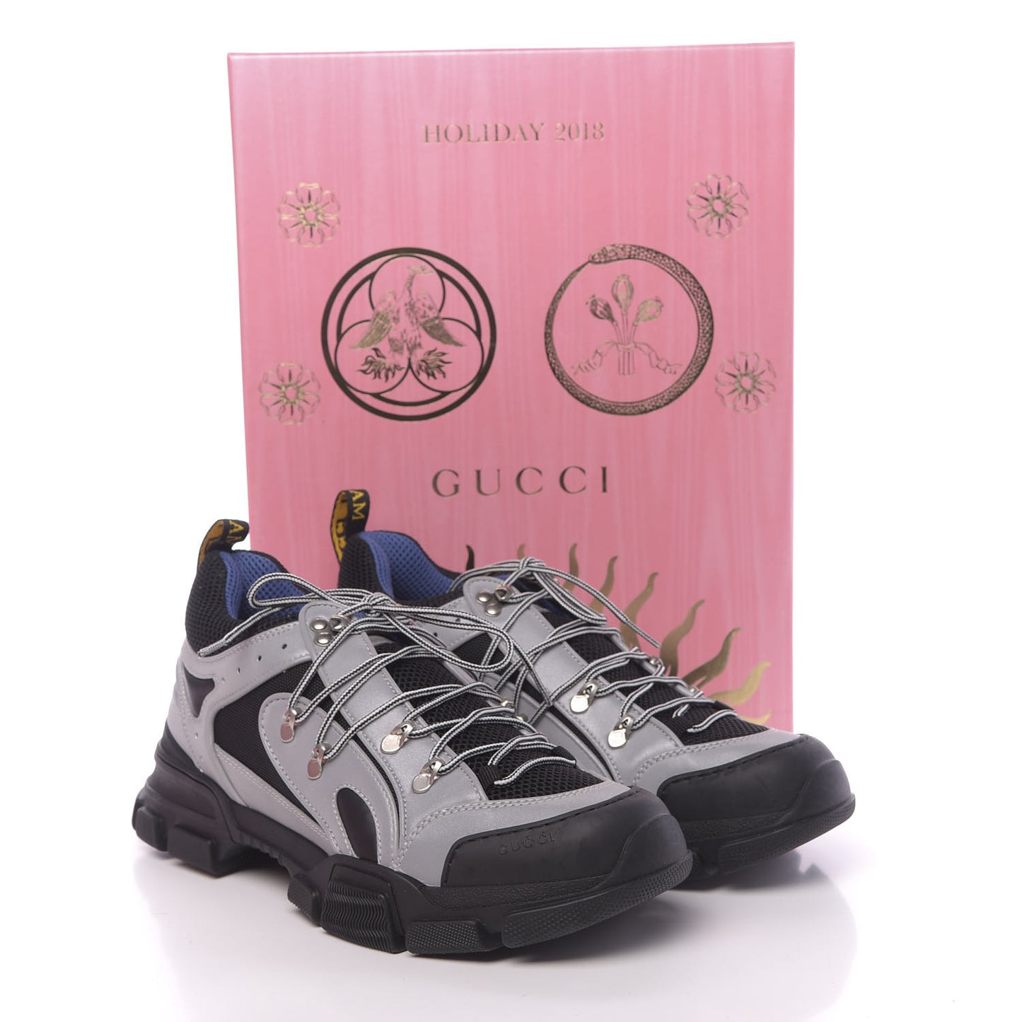 X SEGA Mesh Technical Canvas Calfskin Reflective Mens Flashtrek Sneakers 11 Silver Black