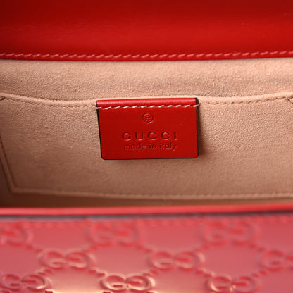 Gucci Guccissima Small Padlock Shoulder Bag Hibiscus Red 5 of 9