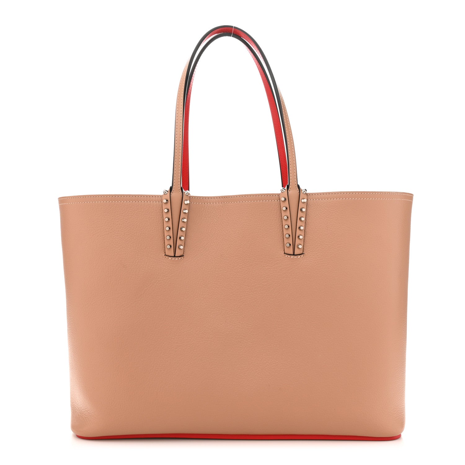 Christian Louboutin Calfskin Empire Spikes Small East West Cabata Tote Nude 3 of 15
