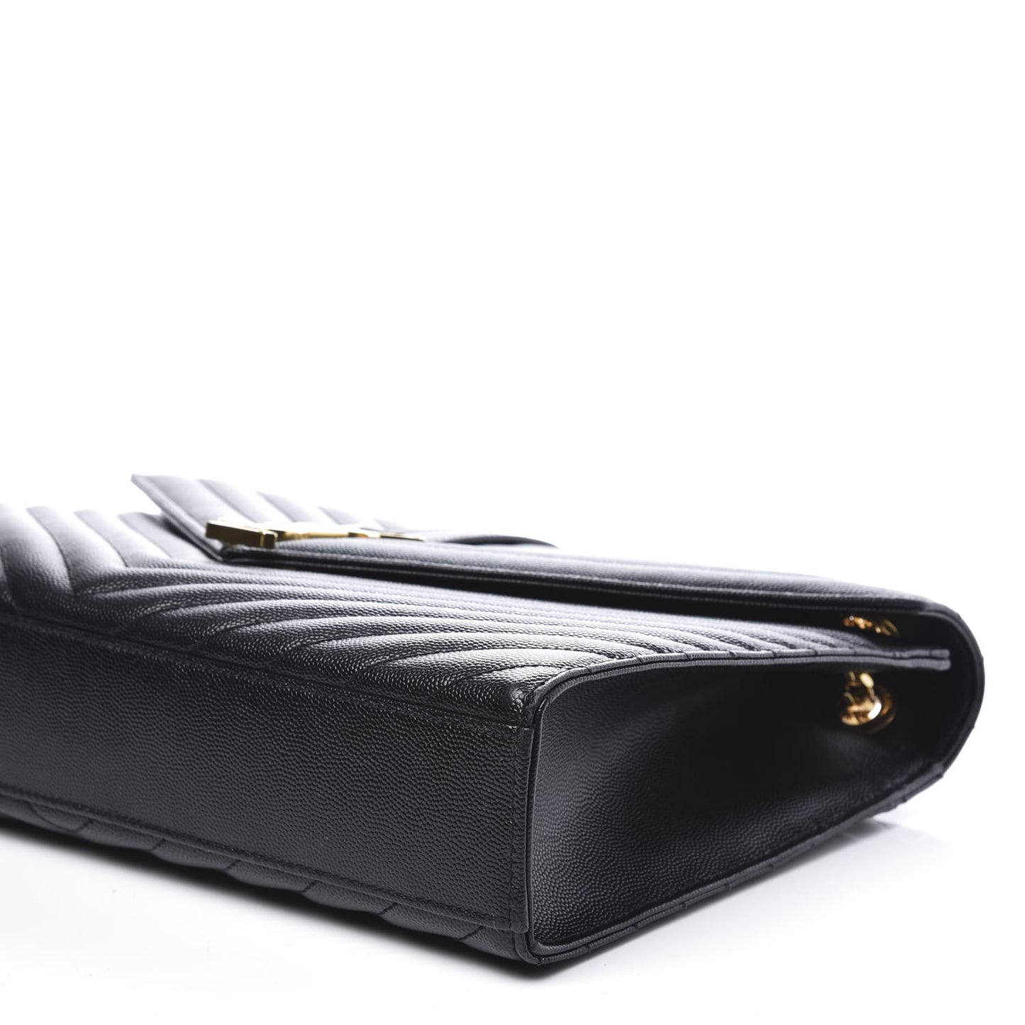 Grain De Poudre Matelasse Chevron Large Monogram Satchel Black