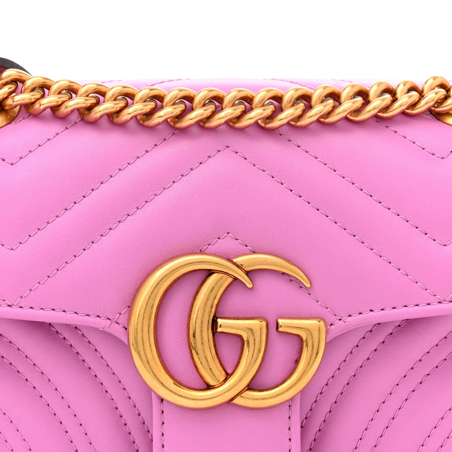 Calfskin Matelasse Mini GG Marmont Shoulder Bag Candy Mousse