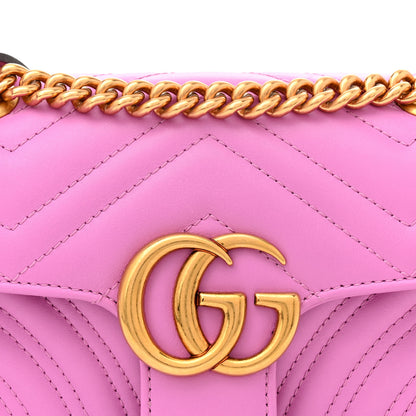 Gucci Calfskin Matelasse Mini GG Marmont Shoulder Bag Candy Mousse 8 of 11
