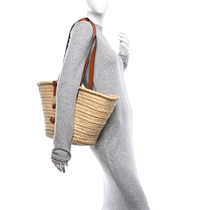 Celine Raffia Calfskin Triomphe Medium Panier Tan 2 of 9
