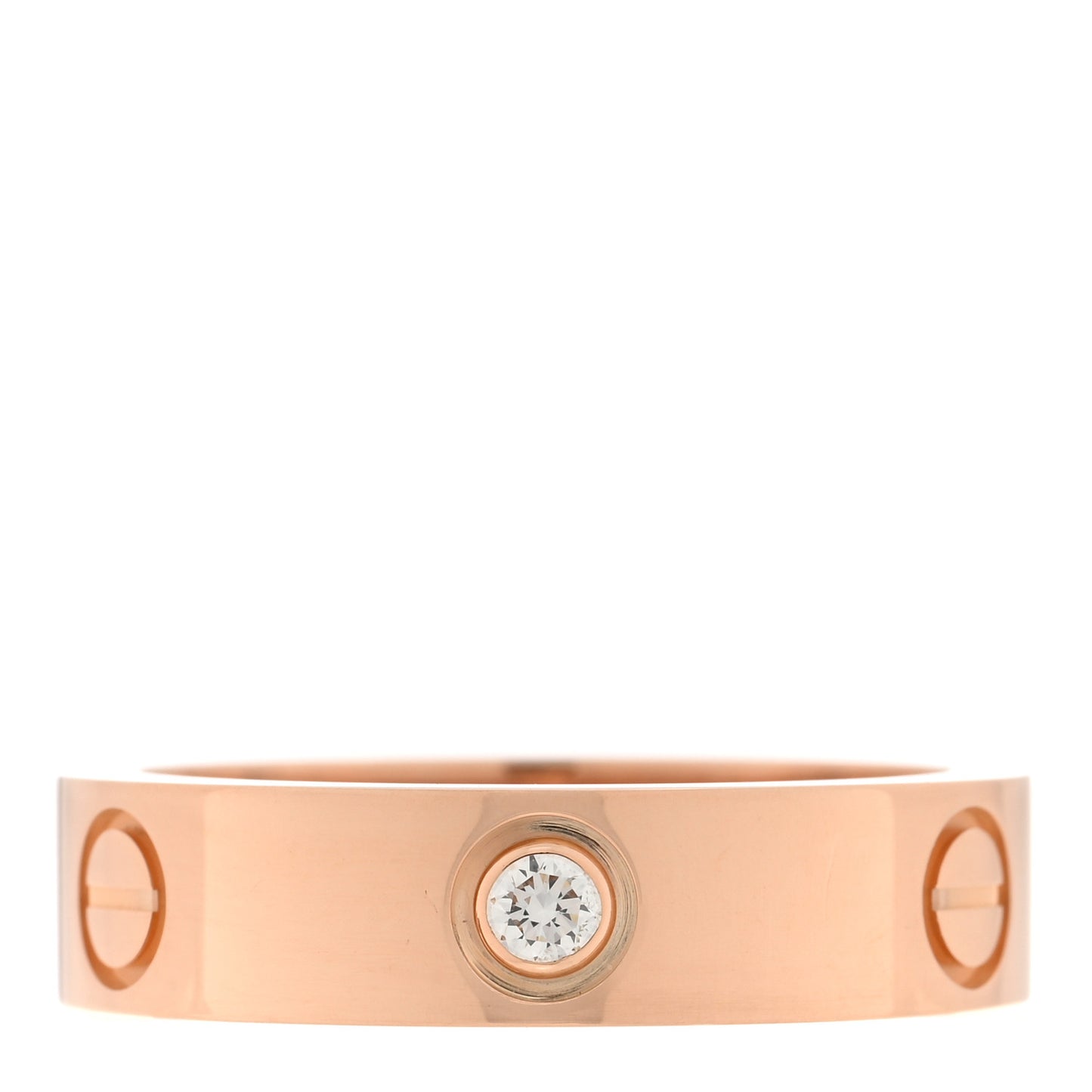 18K Pink Gold 3 Diamond 5.5mm LOVE Ring 59 8.75