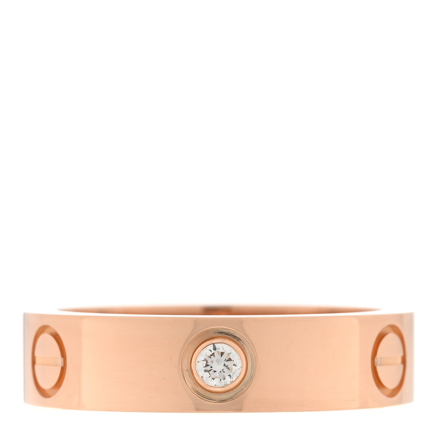 Cartier 18K Pink Gold 3 Diamond 5.5mm LOVE Ring 59 8.75 1 of 5