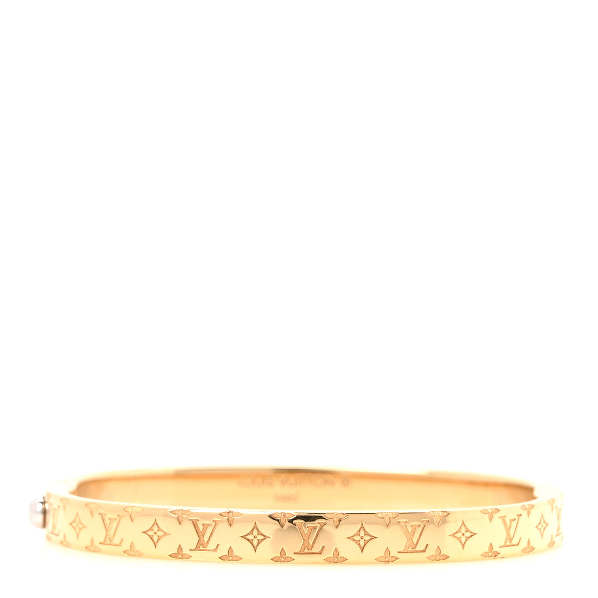 Louis Vuitton Brass Monogram Nanogram Strass Cuff S Gold 1 of 5