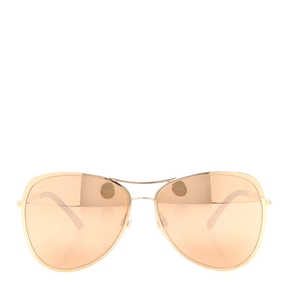 Chanel Metal Mirrored Pilot Summer Sunglasses 4223 Gold 2 of 8