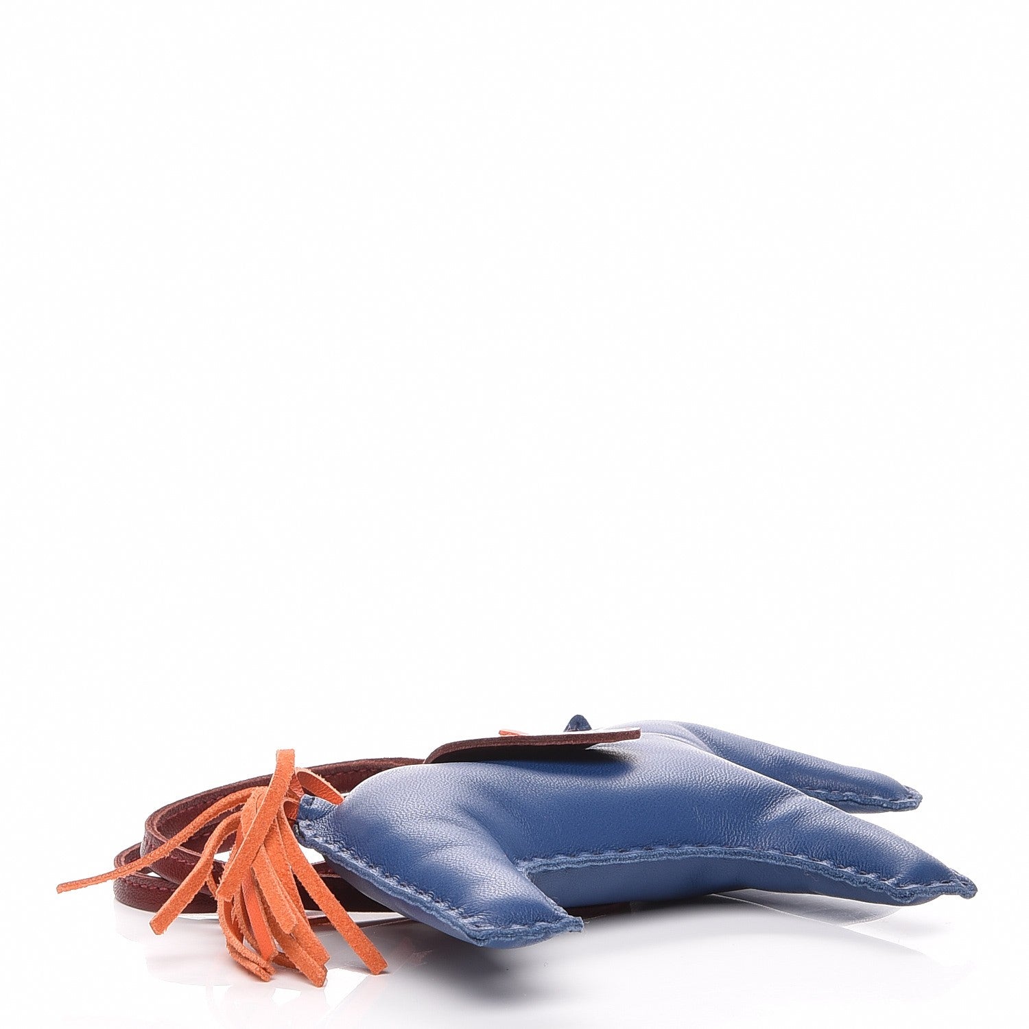 Hermes Milo Lambskin Grigri Rodeo Horse Bag Charm GM Bleu de Malte Rouge H Poppy 3 of 5