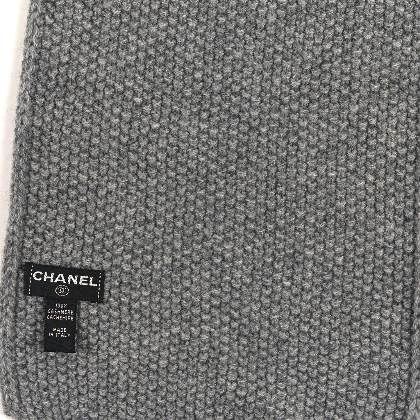 Cashmere Knit CC Scarf Grey
