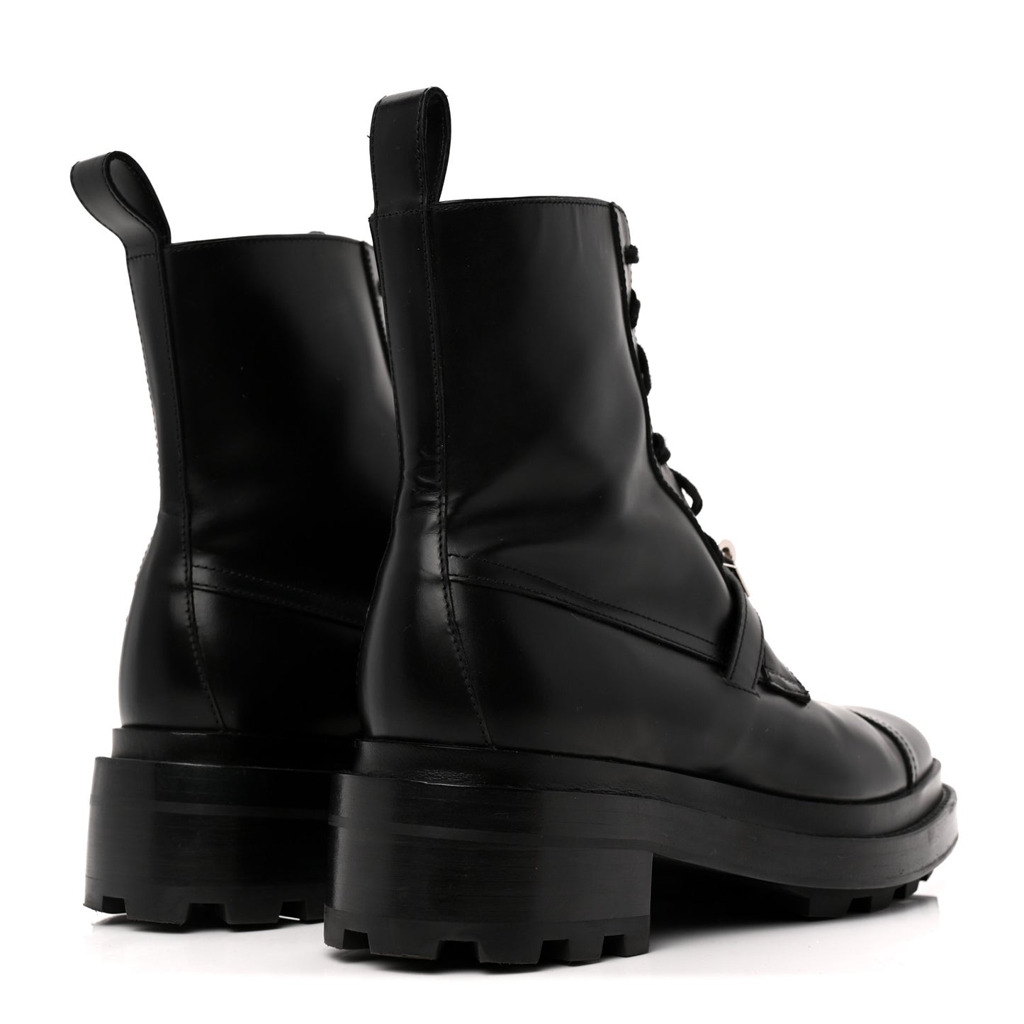 Glossed Calfskin Funk Ankle Boots 38.5 Black