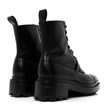 Hermes Glossed Calfskin Funk Ankle Boots 38.5 Black 5 of 9