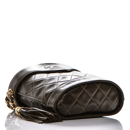 Chanel Lambskin Quilted Tassel Shoulder Bag Dark Brown 4 of 8