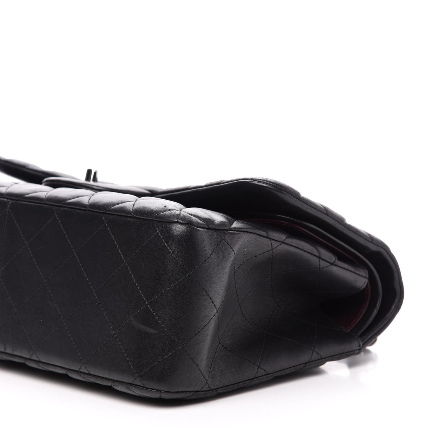 Lambskin Quilted Jumbo Double Flap Black