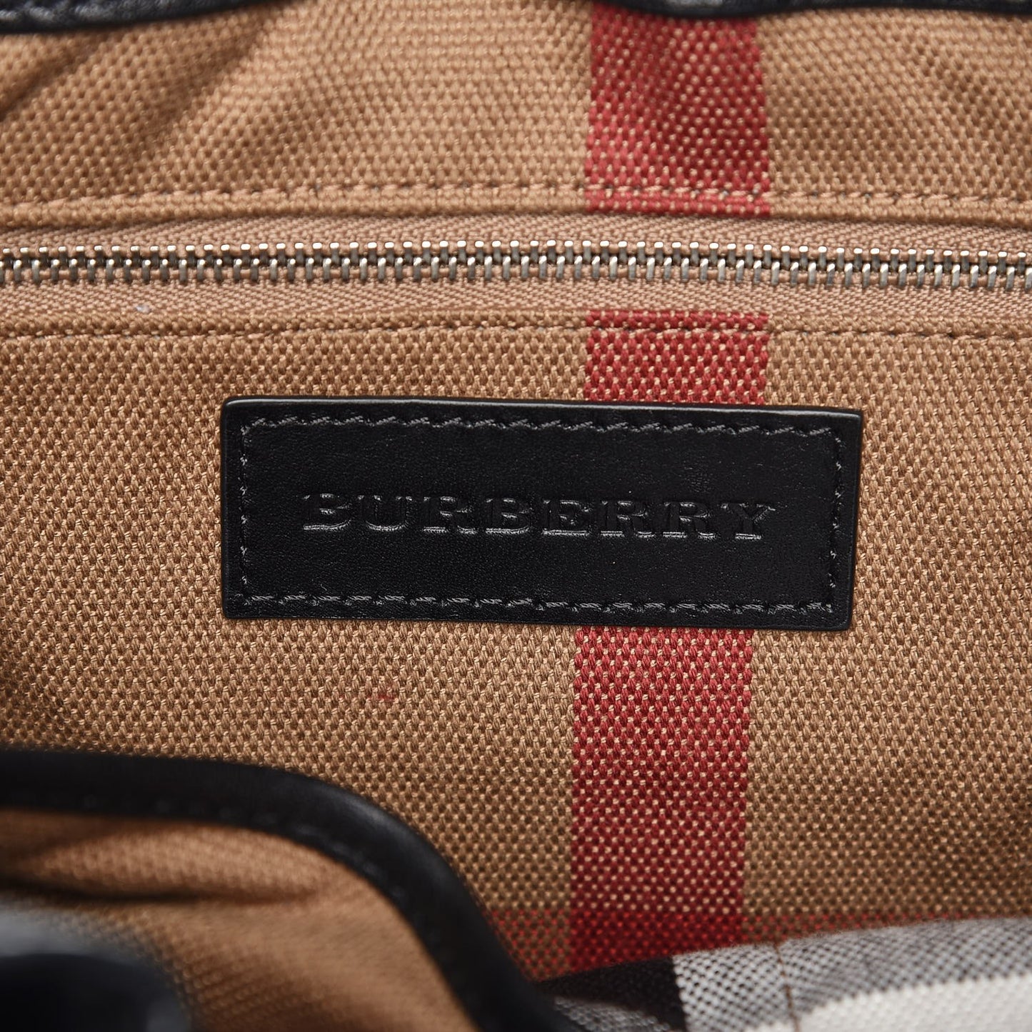 Grainy Calfskin House Check Small Maidstone Black