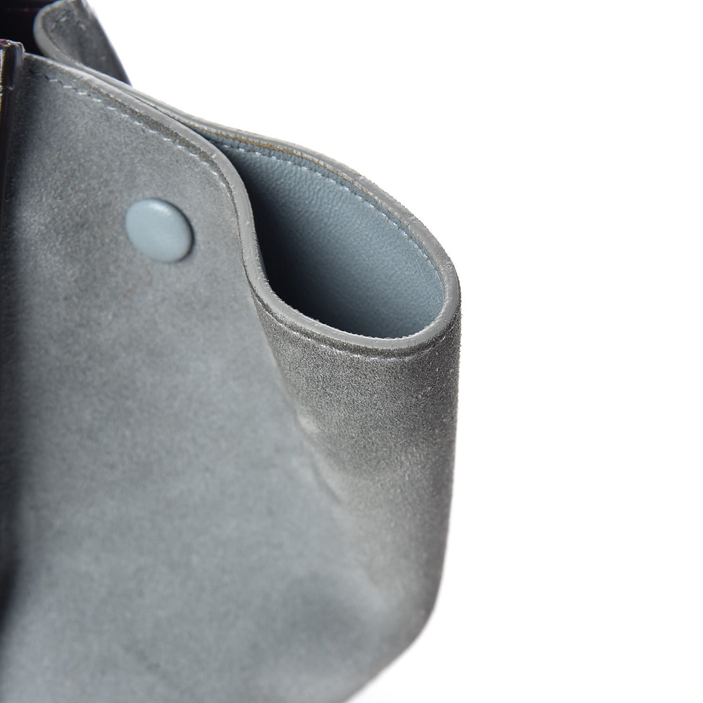 Smooth Calfskin Suede Medium Tri-Color Trapeze Dark Grey